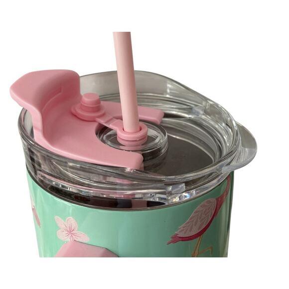 NEW 40oz Tropical Flamingo Tumbler 40 Hour Cold With Straw And Handle - Picture 4 of 9